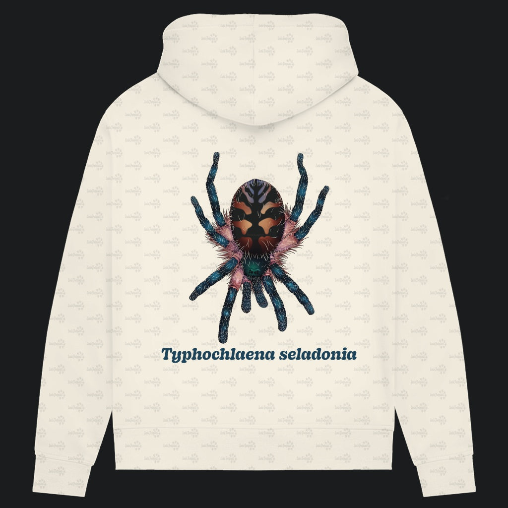 Damen Bio Hoodie mit Seitentaschen | Brasilianische Juwelvogelspinne Typhochlaena seladonia