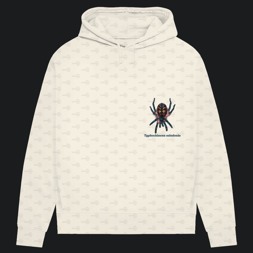 Damen Bio Hoodie mit Seitentaschen | Brasilianische Juwelvogelspinne Typhochlaena seladonia