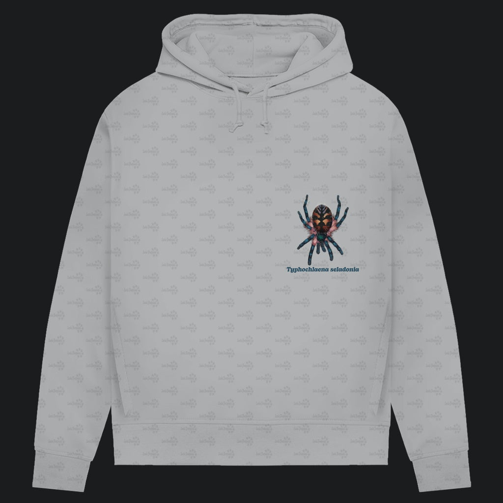 Damen Bio Hoodie mit Seitentaschen | Brasilianische Juwelvogelspinne Typhochlaena seladonia