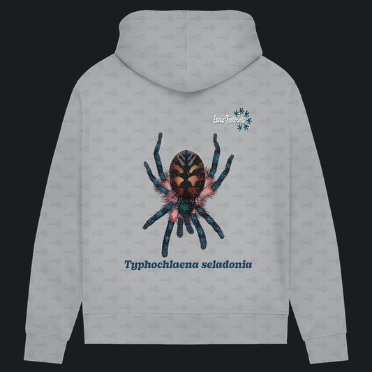 Damen Bio Hoodie mit Seitentaschen | Brasilianische Juwelvogelspinne Typhochlaena seladonia