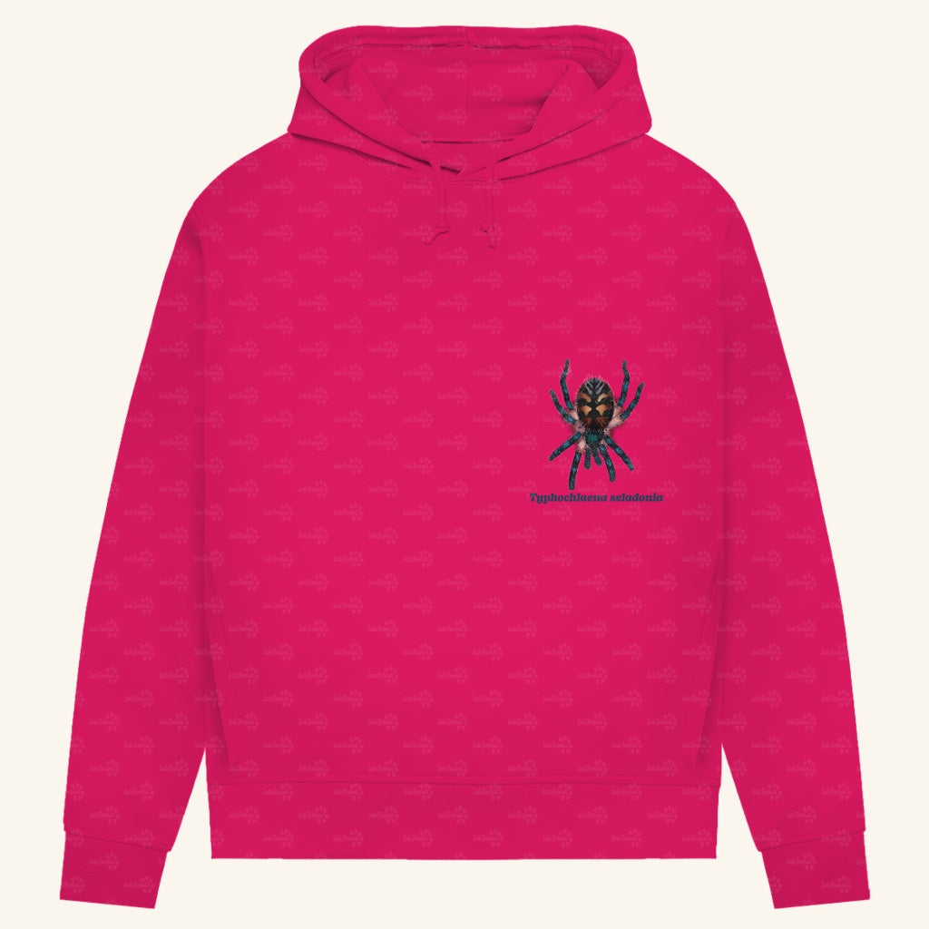 Damen Bio Hoodie mit Seitentaschen | Brasilianische Juwelvogelspinne Typhochlaena seladonia
