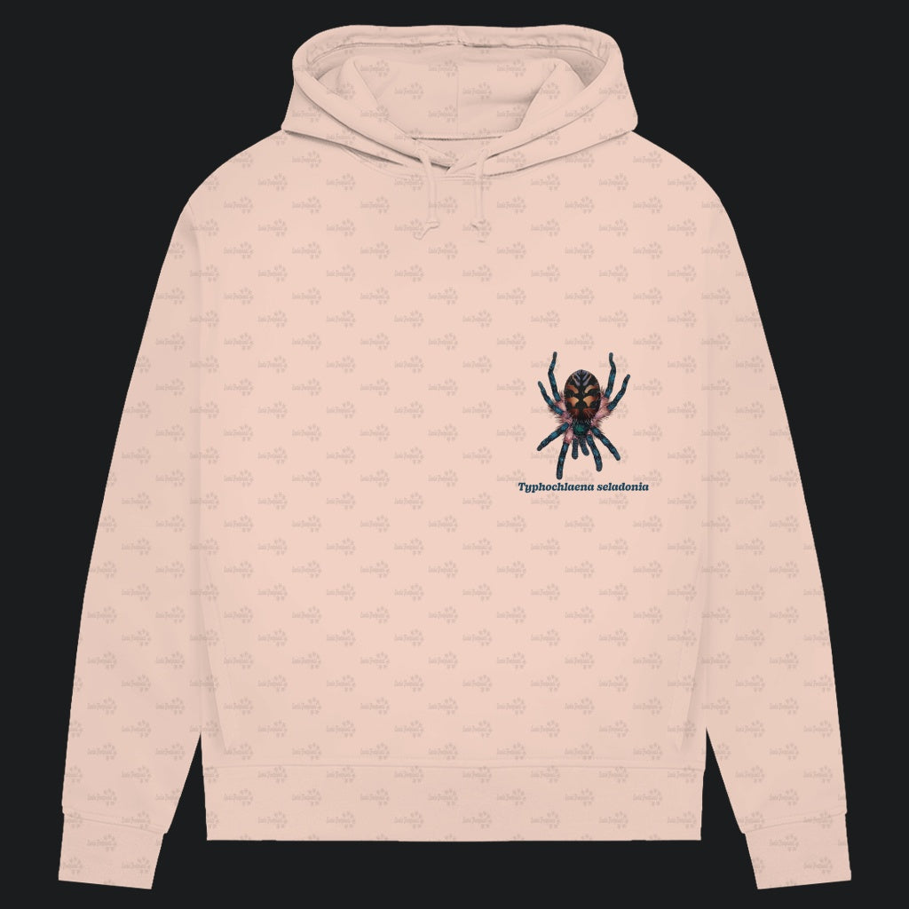 Damen Bio Hoodie mit Seitentaschen | Brasilianische Juwelvogelspinne Typhochlaena seladonia