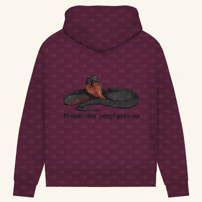 Damen Bio Hoodie mit Seitentaschen | Rotbäuchige Schwarzotter  Pseudechis porphyriacus