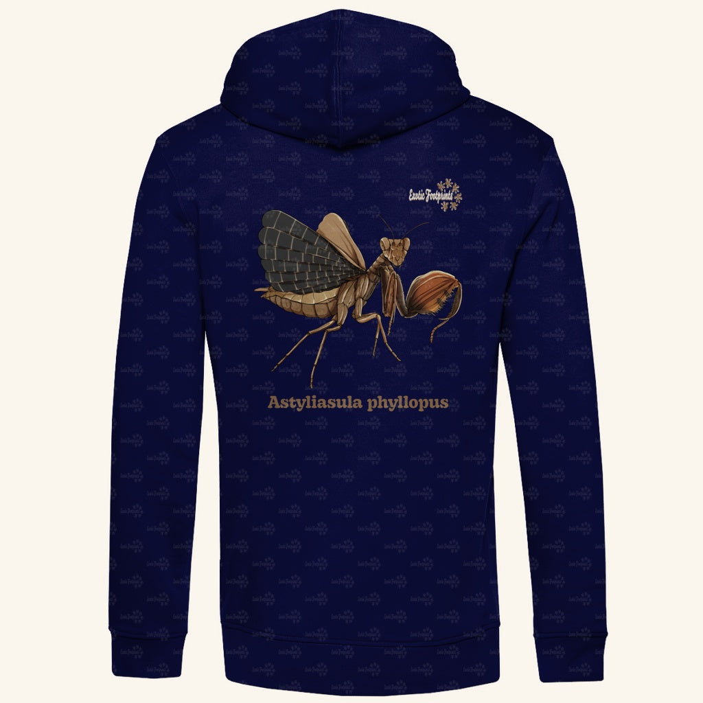 Herren Bio Hoodie mit Seitentaschen | Riesenboxermantis Astyliasula phyllopus