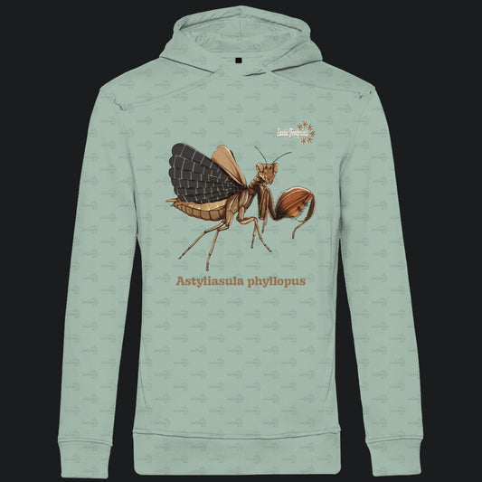 Herren Bio Hoodie mit Seitentaschen | Riesenboxermantis Astyliasula phyllopus