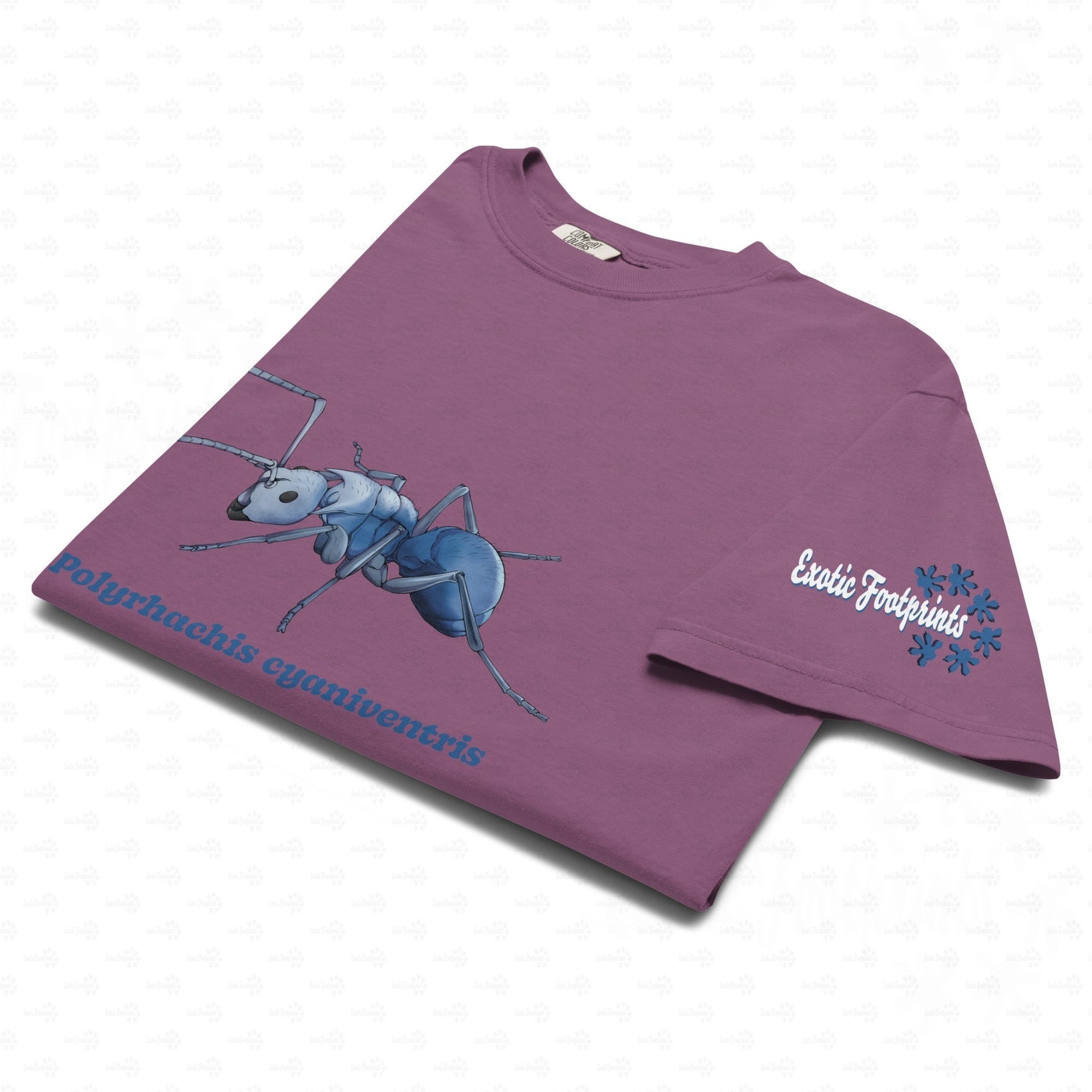 Dunkles Schweres Unisex-T-Shirt | | Blau schillernde Schuppenameise ( Polyrhachis cyaniventris )