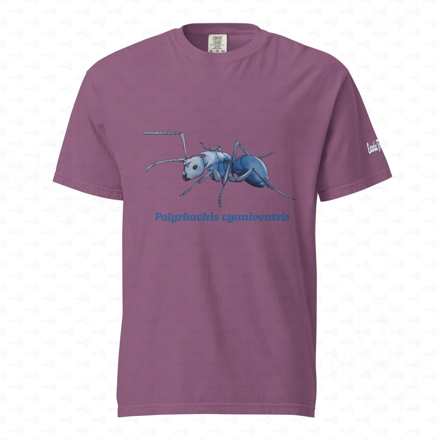Dunkles Schweres Unisex-T-Shirt | | Blau schillernde Schuppenameise ( Polyrhachis cyaniventris )
