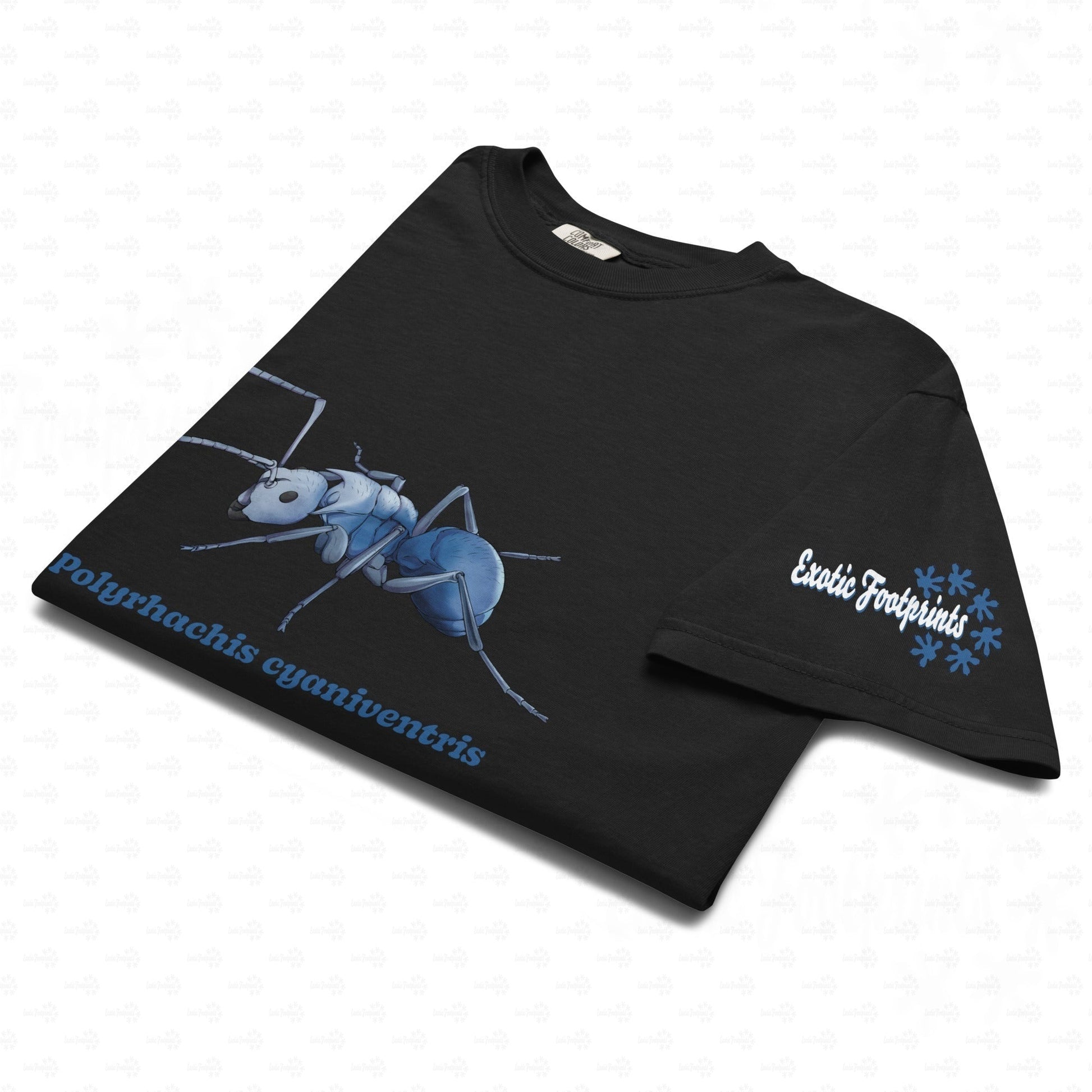 Dunkles Schweres Unisex-T-Shirt | | Blau schillernde Schuppenameise ( Polyrhachis cyaniventris )
