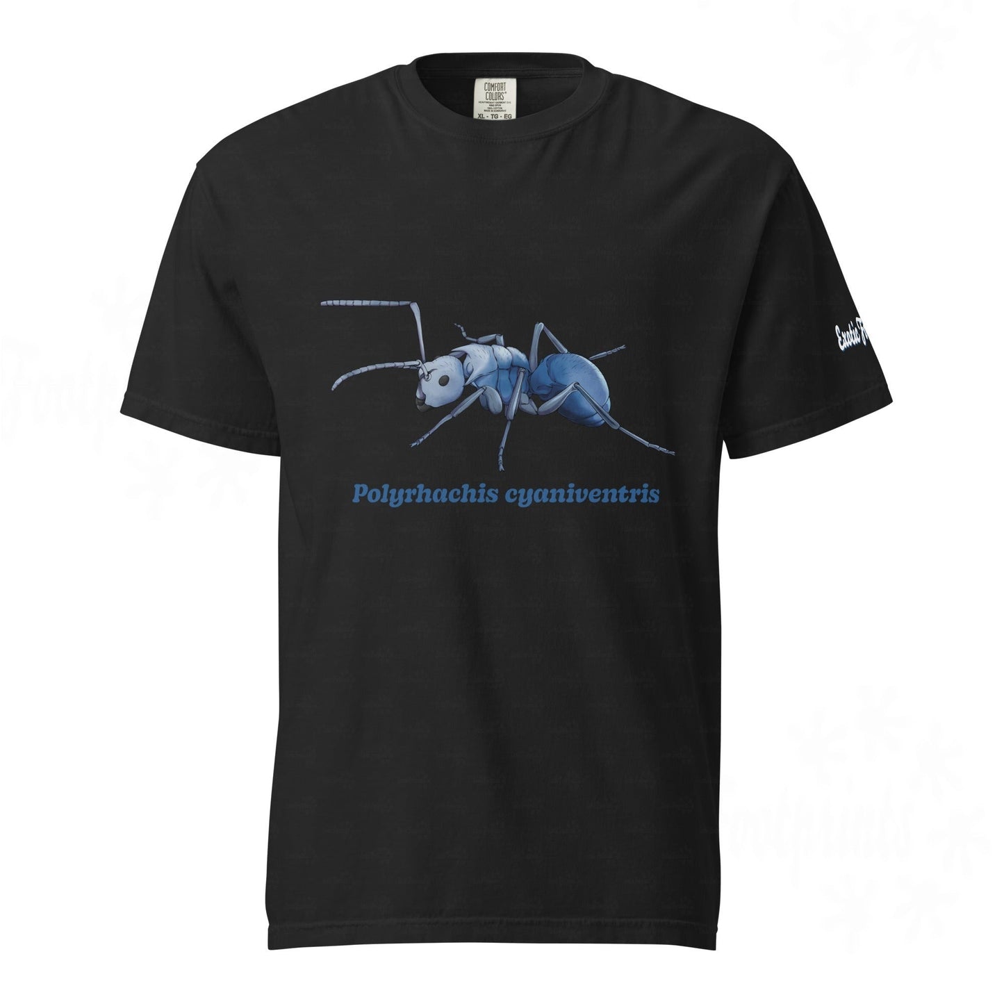 Dunkles Schweres Unisex-T-Shirt | | Blau schillernde Schuppenameise ( Polyrhachis cyaniventris )