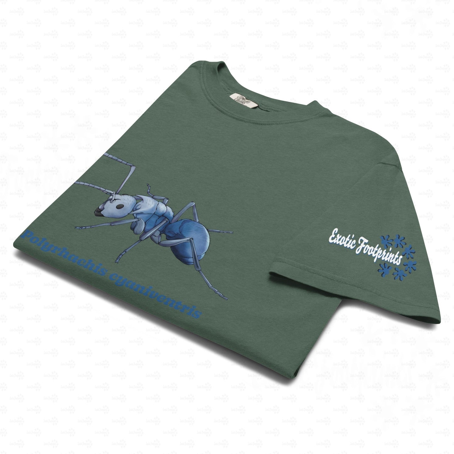 Dunkles Schweres Unisex-T-Shirt | | Blau schillernde Schuppenameise ( Polyrhachis cyaniventris )