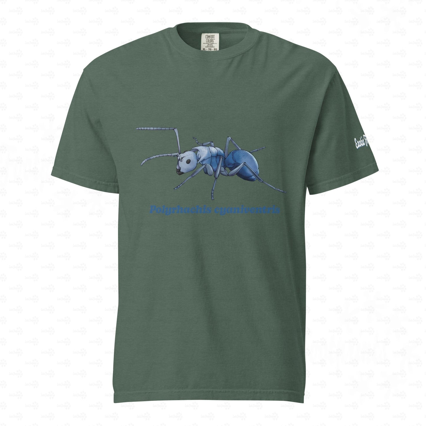 Dunkles Schweres Unisex-T-Shirt | | Blau schillernde Schuppenameise ( Polyrhachis cyaniventris )