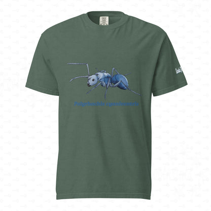 Dunkles Schweres Unisex-T-Shirt | | Blau schillernde Schuppenameise ( Polyrhachis cyaniventris )