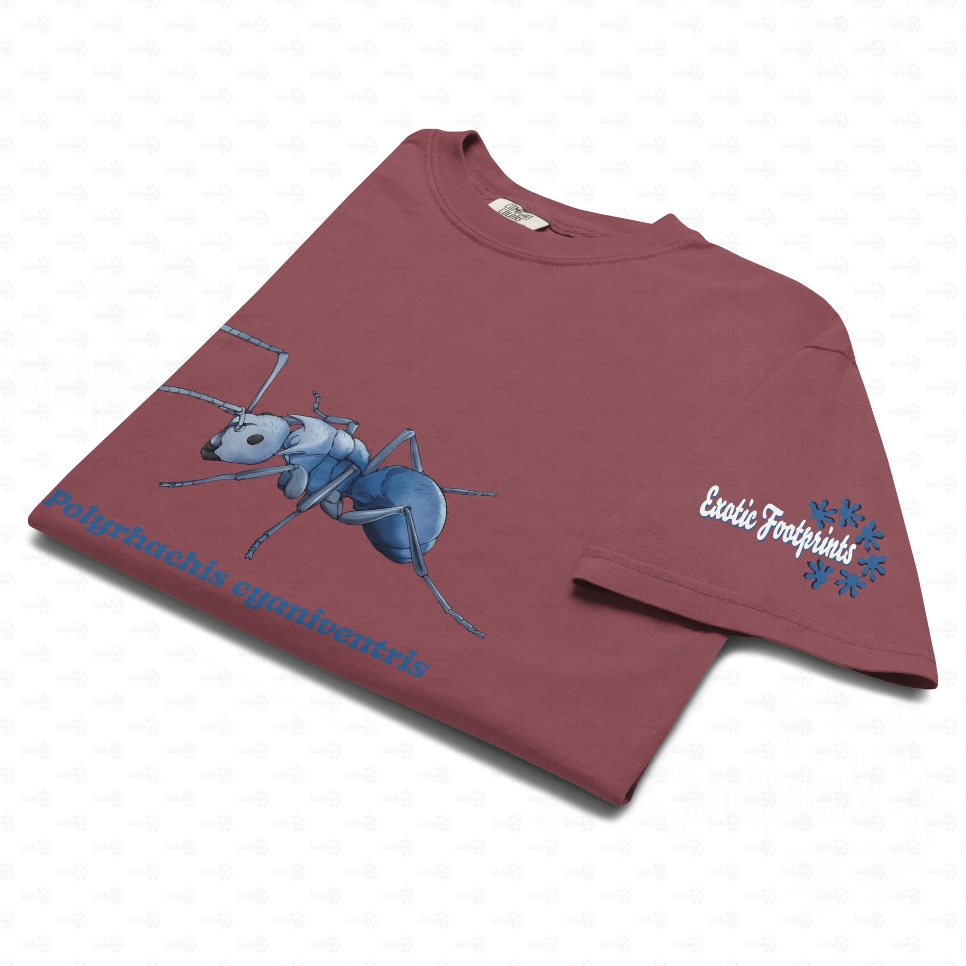 Dunkles Schweres Unisex-T-Shirt | | Blau schillernde Schuppenameise ( Polyrhachis cyaniventris )