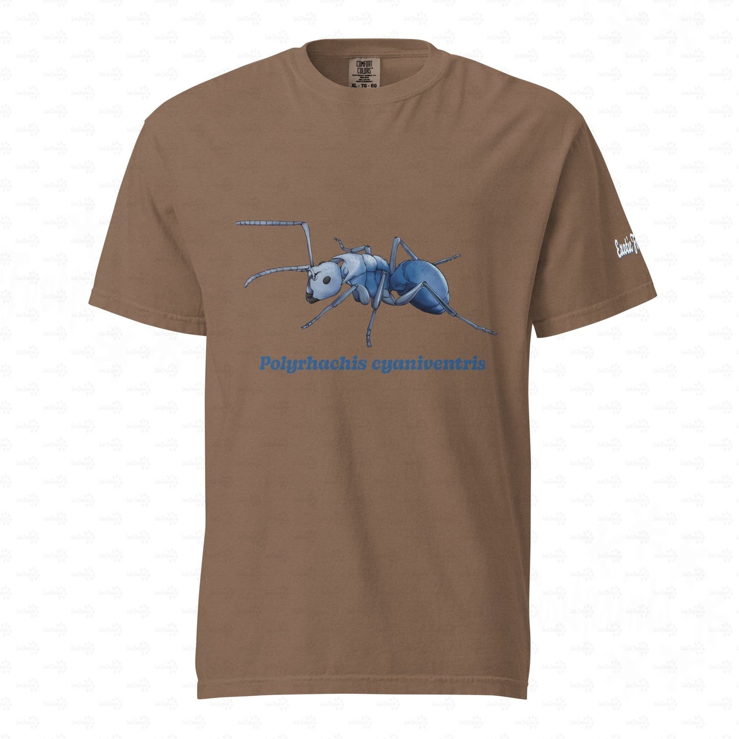 Dunkles Schweres Unisex-T-Shirt | | Blau schillernde Schuppenameise ( Polyrhachis cyaniventris )