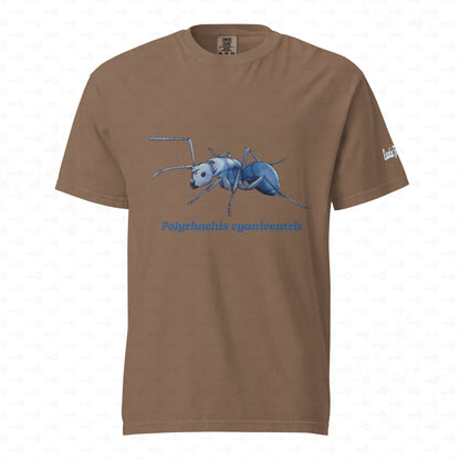Dunkles Schweres Unisex-T-Shirt | | Blau schillernde Schuppenameise ( Polyrhachis cyaniventris )