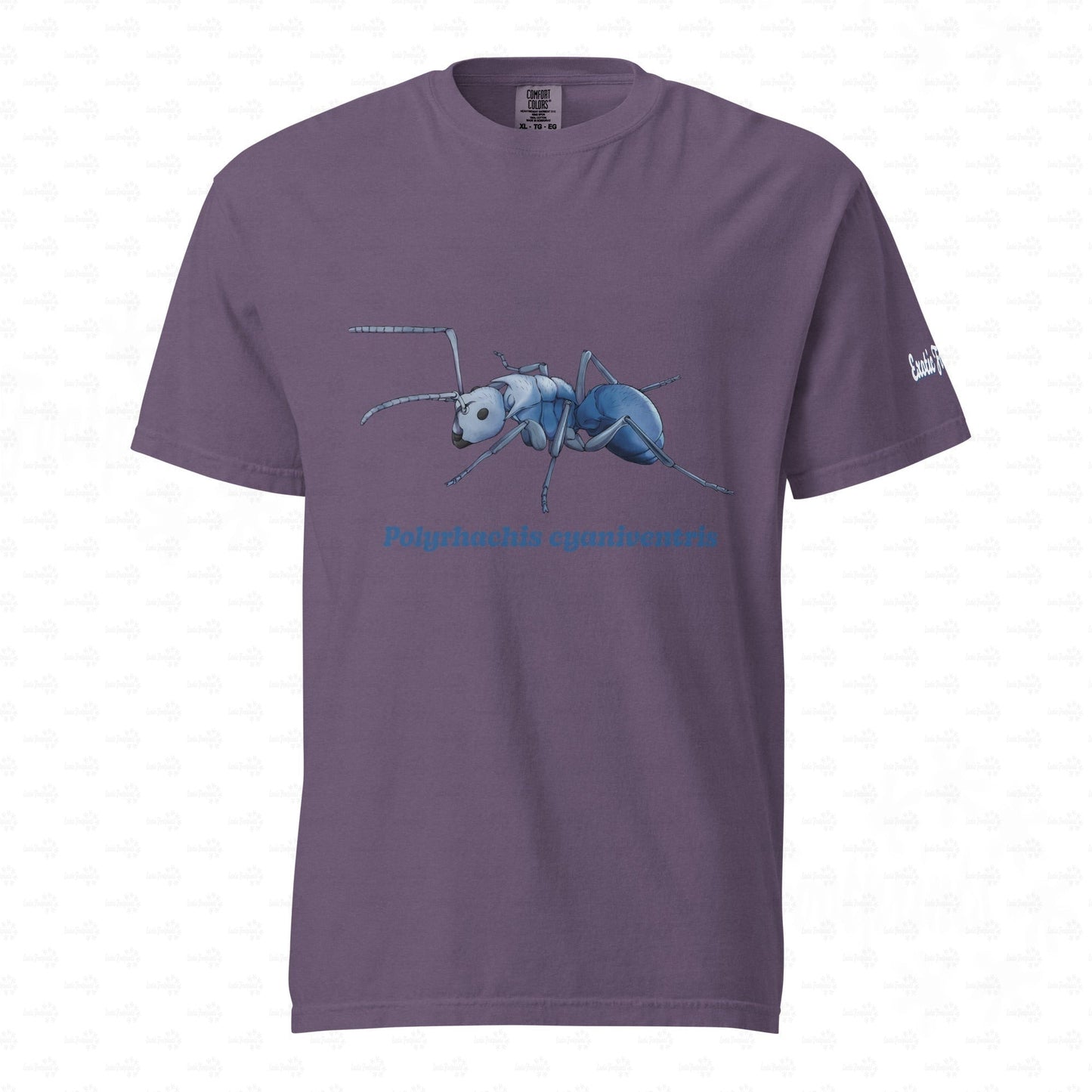 Dunkles Schweres Unisex-T-Shirt | | Blau schillernde Schuppenameise ( Polyrhachis cyaniventris )