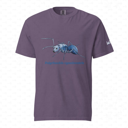 Dunkles Schweres Unisex-T-Shirt | | Blau schillernde Schuppenameise ( Polyrhachis cyaniventris )