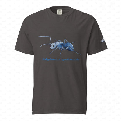 Dunkles Schweres Unisex-T-Shirt | | Blau schillernde Schuppenameise ( Polyrhachis cyaniventris )