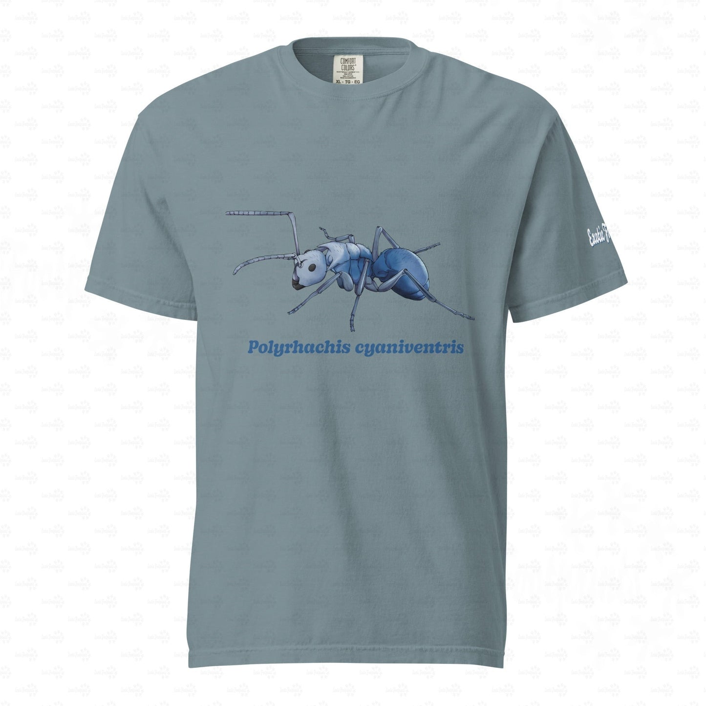 Dunkles Schweres Unisex-T-Shirt | | Blau schillernde Schuppenameise ( Polyrhachis cyaniventris )