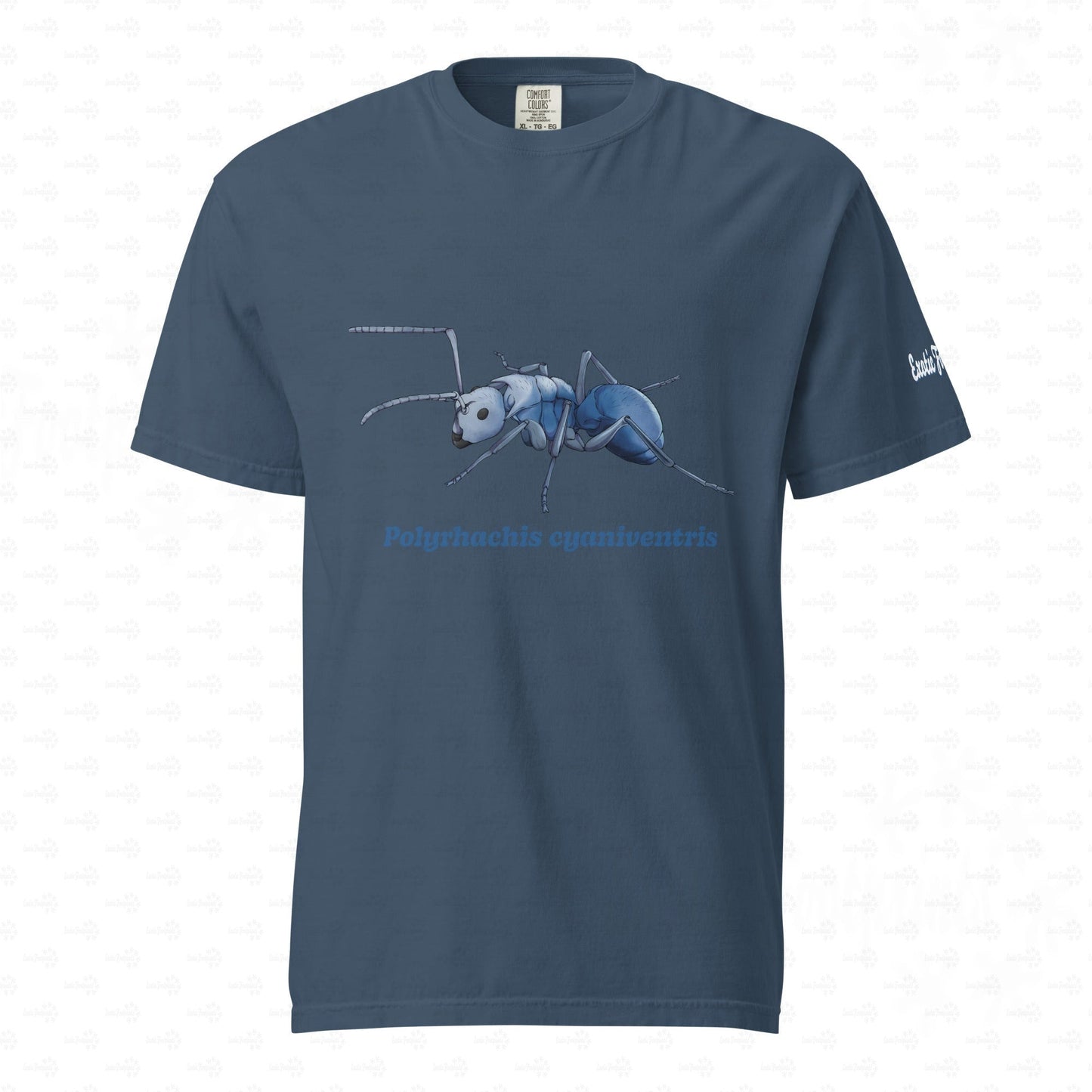 Dunkles Schweres Unisex-T-Shirt | | Blau schillernde Schuppenameise ( Polyrhachis cyaniventris )