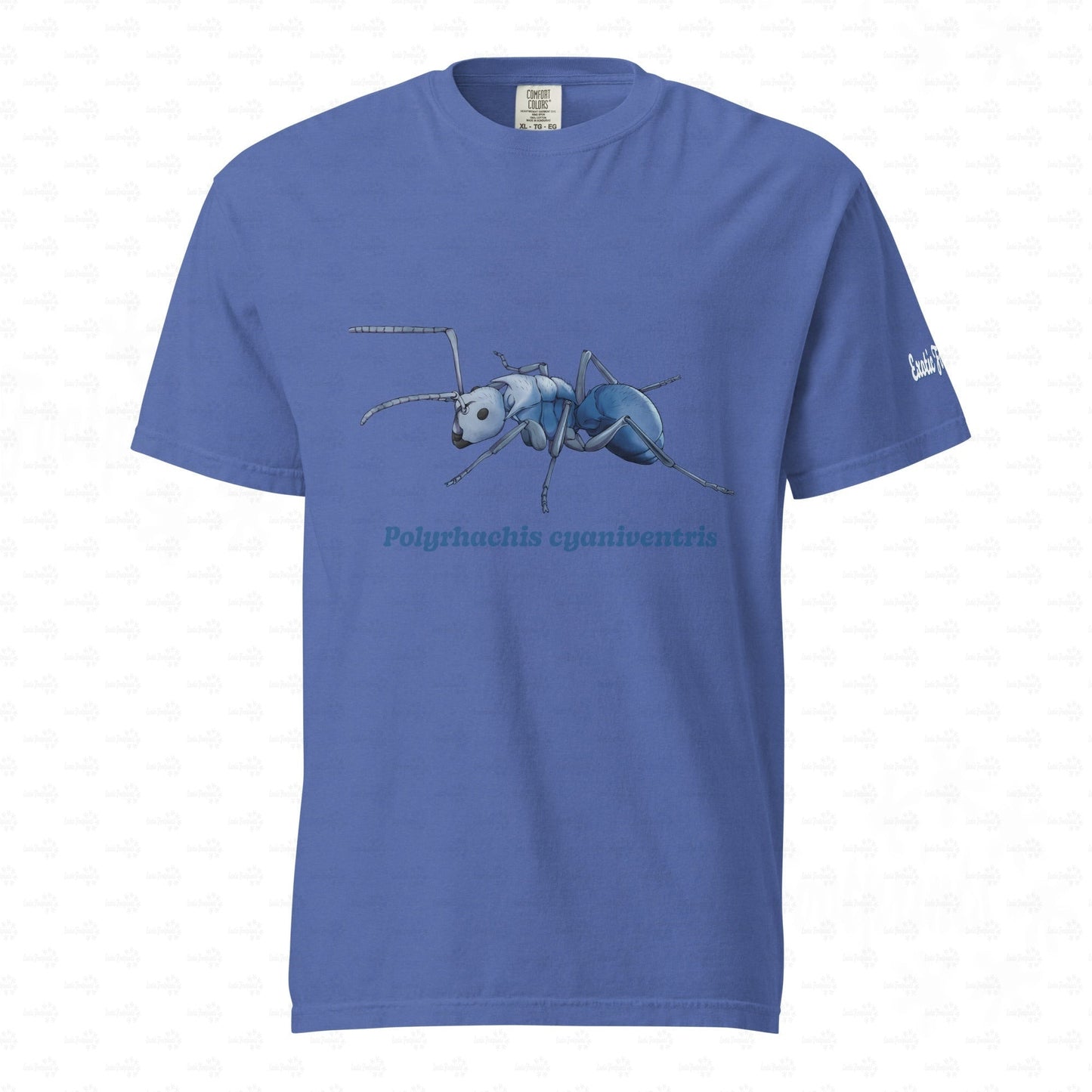 Dunkles Schweres Unisex-T-Shirt | | Blau schillernde Schuppenameise ( Polyrhachis cyaniventris )