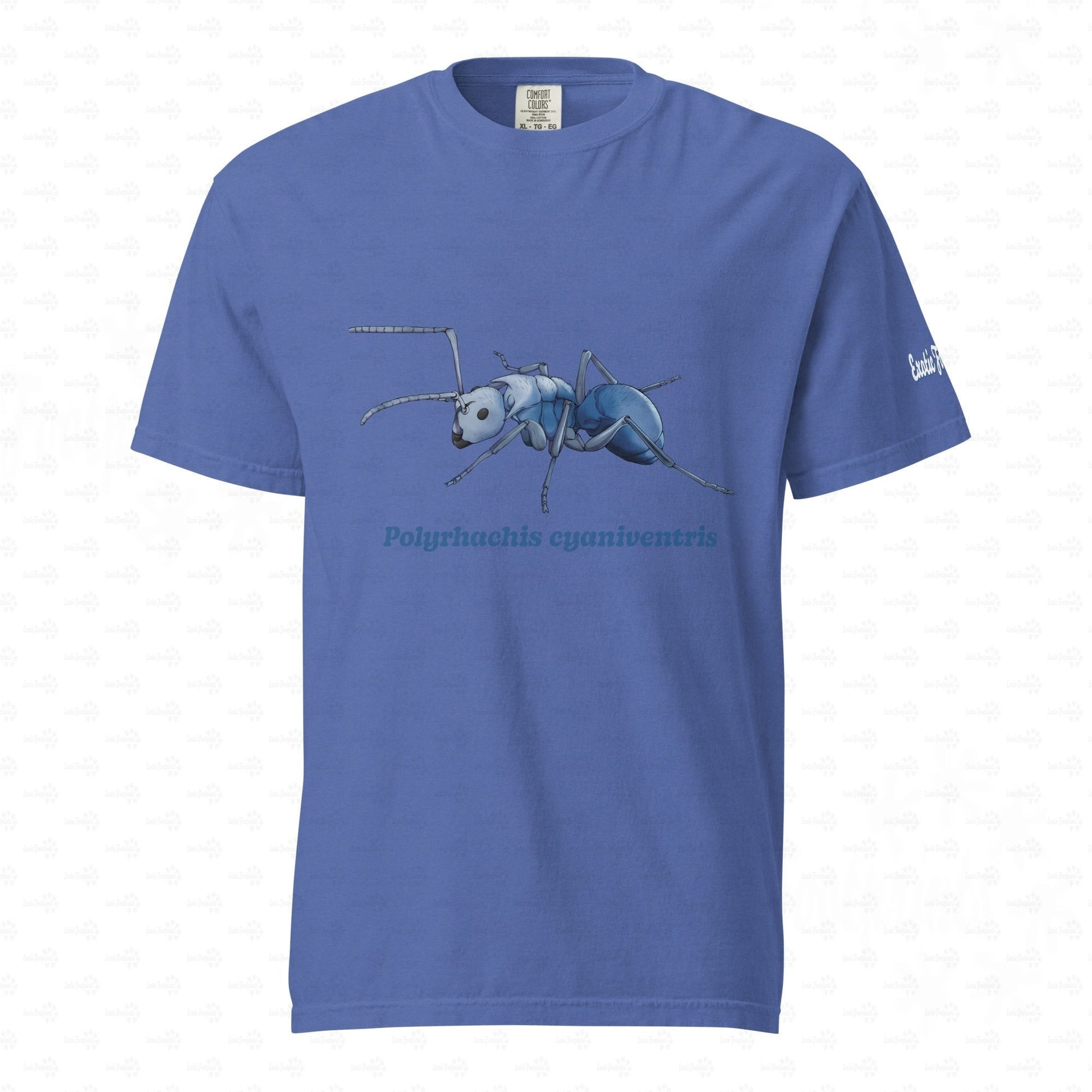Dunkles Schweres Unisex-T-Shirt | | Blau schillernde Schuppenameise ( Polyrhachis cyaniventris )