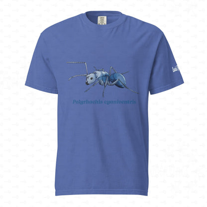 Dunkles Schweres Unisex-T-Shirt | | Blau schillernde Schuppenameise ( Polyrhachis cyaniventris )
