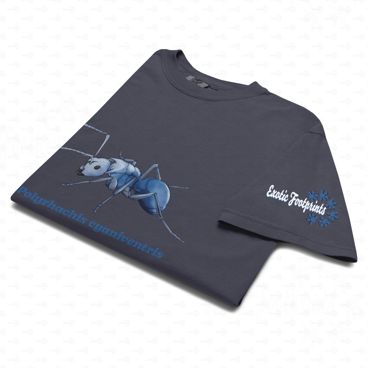 Dunkles Schweres Unisex-T-Shirt | | Blau schillernde Schuppenameise ( Polyrhachis cyaniventris )
