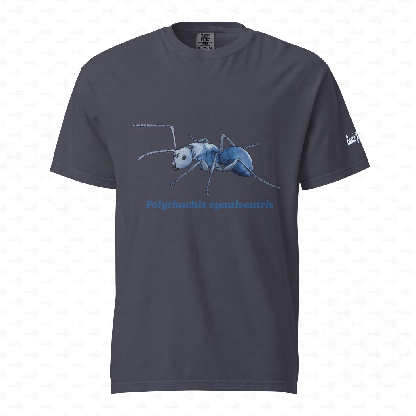 Dunkles Schweres Unisex-T-Shirt | | Blau schillernde Schuppenameise ( Polyrhachis cyaniventris )