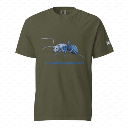 Dunkles Schweres Unisex-T-Shirt | | Blau schillernde Schuppenameise ( Polyrhachis cyaniventris )