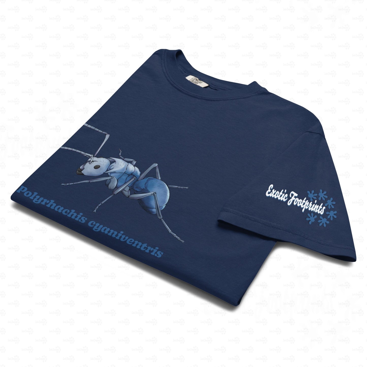 Dunkles Schweres Unisex-T-Shirt | | Blau schillernde Schuppenameise ( Polyrhachis cyaniventris )