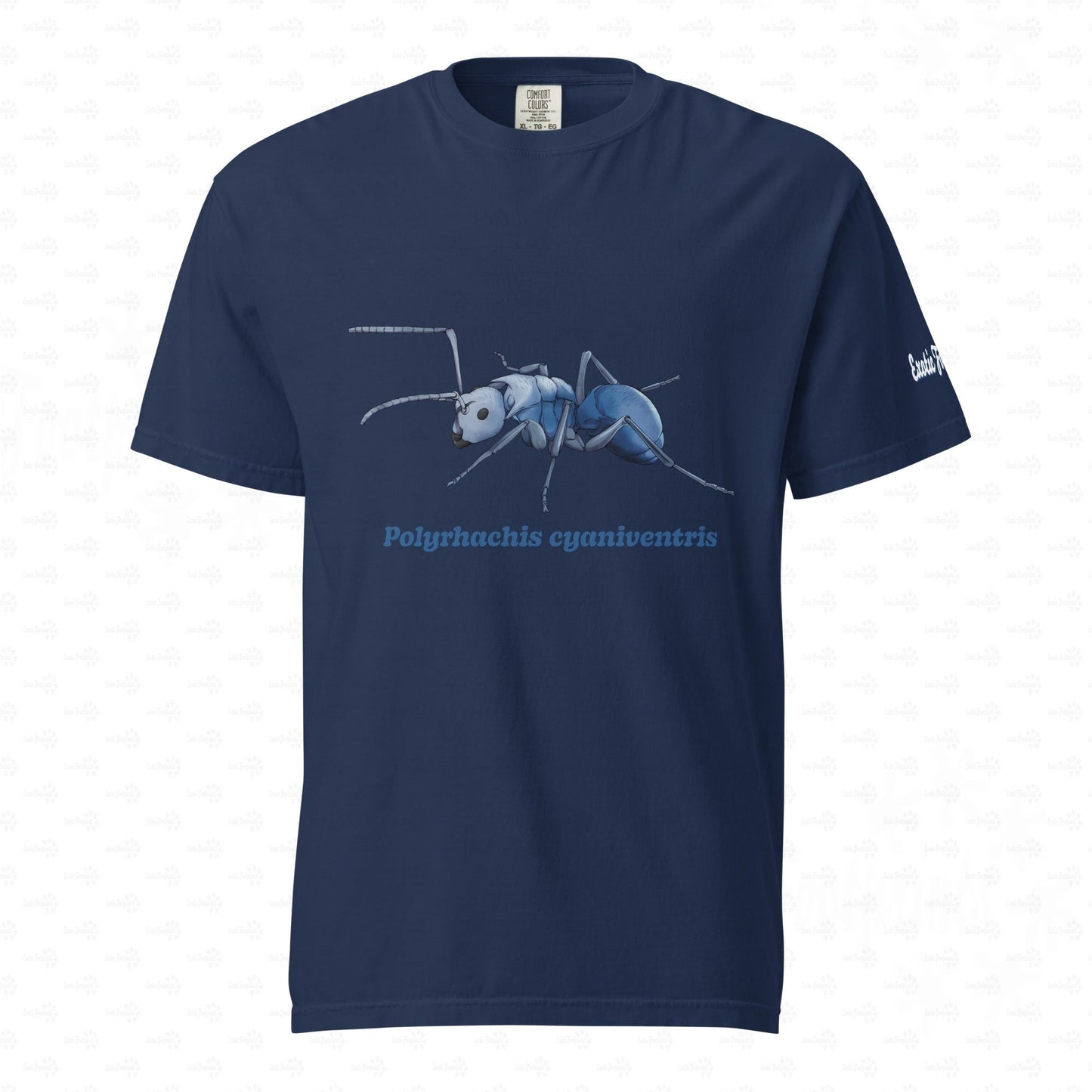 Dunkles Schweres Unisex-T-Shirt | | Blau schillernde Schuppenameise ( Polyrhachis cyaniventris )
