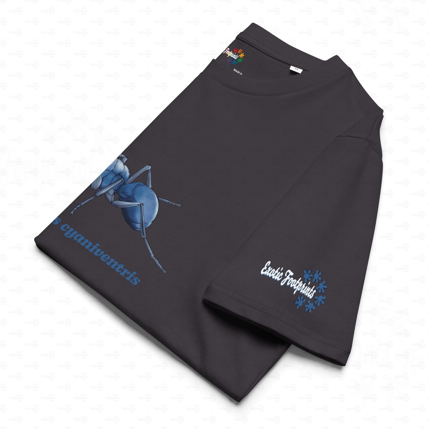 Bio Baumwoll T-shirt | Blau schillernde Schuppenameise ( Polyrhachis cyaniventris )