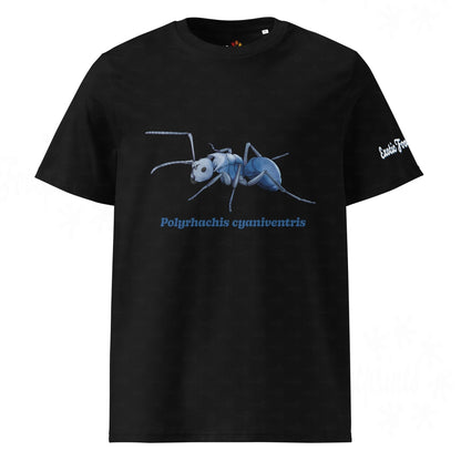 Bio Baumwoll T-shirt | Blau schillernde Schuppenameise ( Polyrhachis cyaniventris )