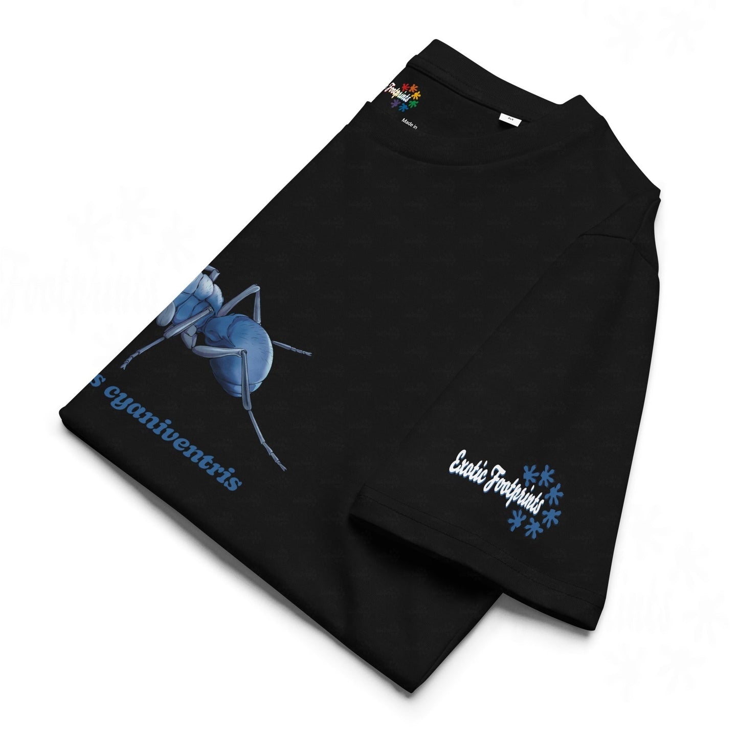 Bio Baumwoll T-shirt | Blau schillernde Schuppenameise ( Polyrhachis cyaniventris )