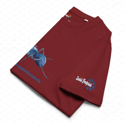 Bio Baumwoll T-shirt | Blau schillernde Schuppenameise ( Polyrhachis cyaniventris )