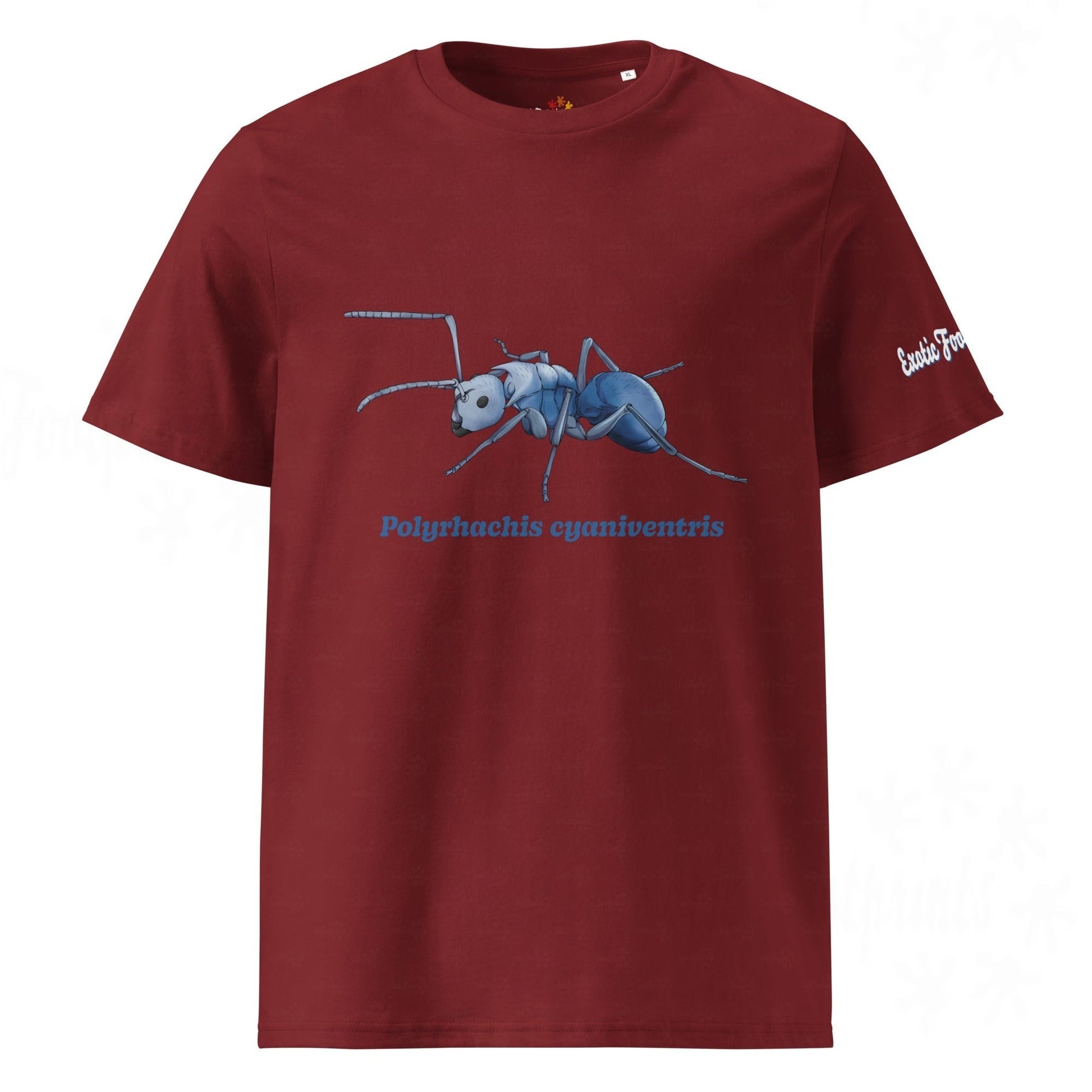 Bio Baumwoll T-shirt | Blau schillernde Schuppenameise ( Polyrhachis cyaniventris )