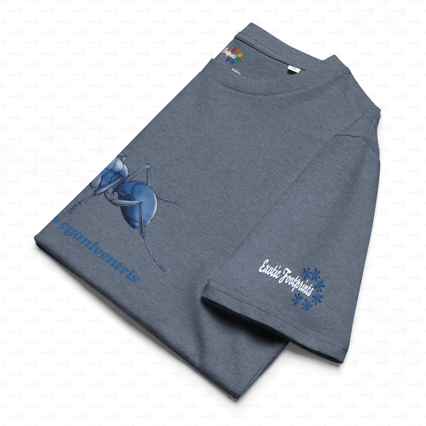 Bio Baumwoll T-shirt | Blau schillernde Schuppenameise ( Polyrhachis cyaniventris )