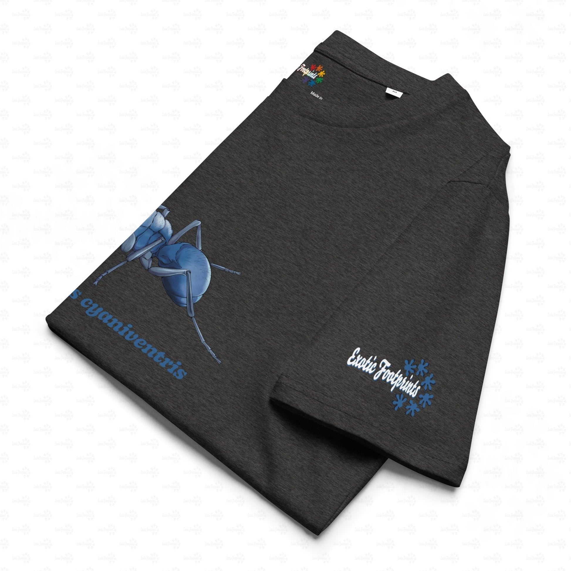 Bio Baumwoll T-shirt | Blau schillernde Schuppenameise ( Polyrhachis cyaniventris )