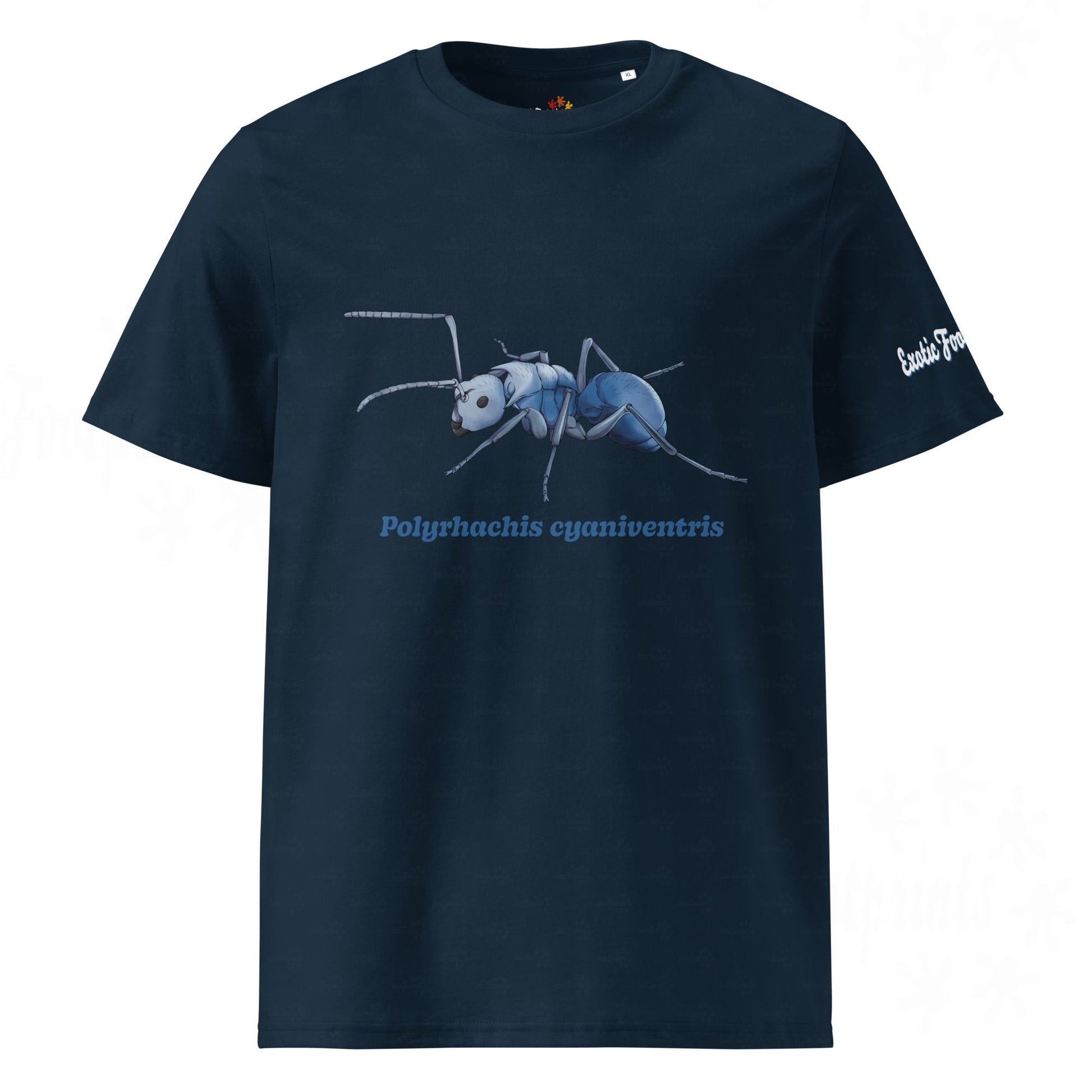 Bio Baumwoll T-shirt | Blau schillernde Schuppenameise ( Polyrhachis cyaniventris )
