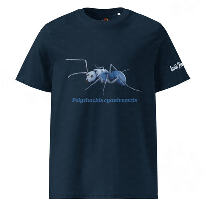 Bio Baumwoll T-shirt | Blau schillernde Schuppenameise ( Polyrhachis cyaniventris )