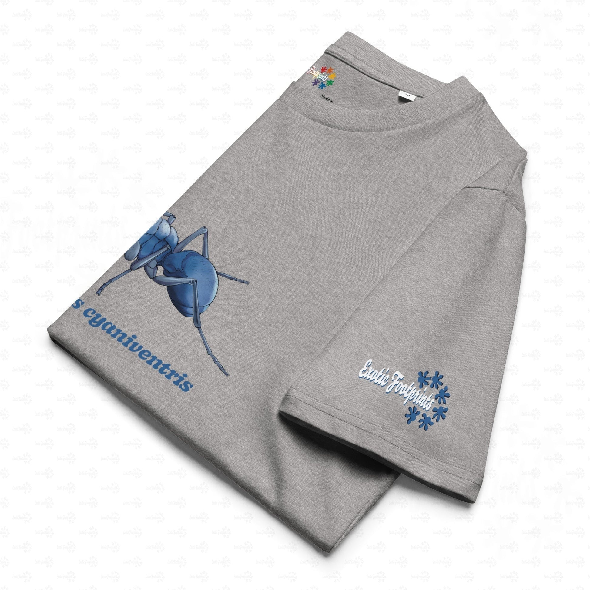 Bio Baumwoll T-shirt | Blau schillernde Schuppenameise ( Polyrhachis cyaniventris )