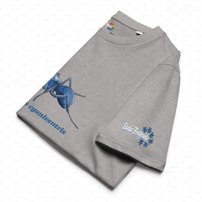 Bio Baumwoll T-shirt | Blau schillernde Schuppenameise ( Polyrhachis cyaniventris )