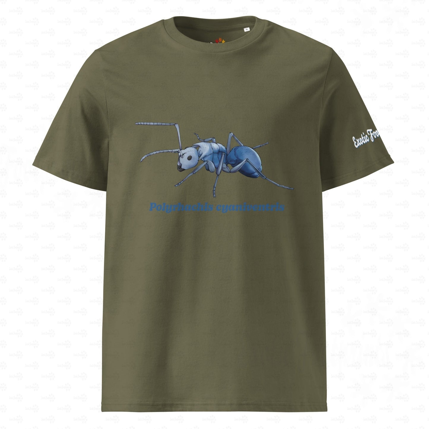 Bio Baumwoll T-shirt | Blau schillernde Schuppenameise ( Polyrhachis cyaniventris )