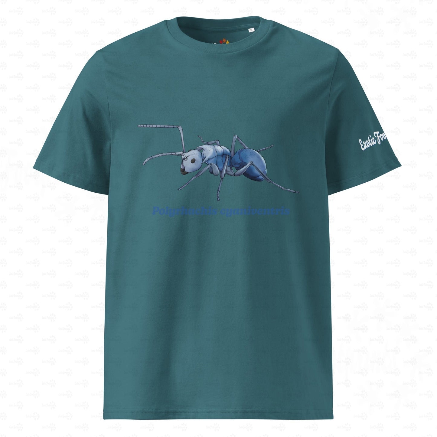 Bio Baumwoll T-shirt | Blau schillernde Schuppenameise ( Polyrhachis cyaniventris )